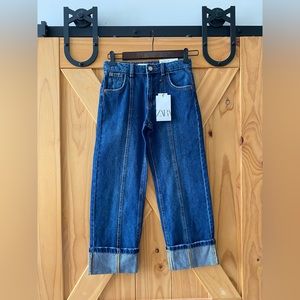 NEW Zara Folded Up Straight Jeans Size 9